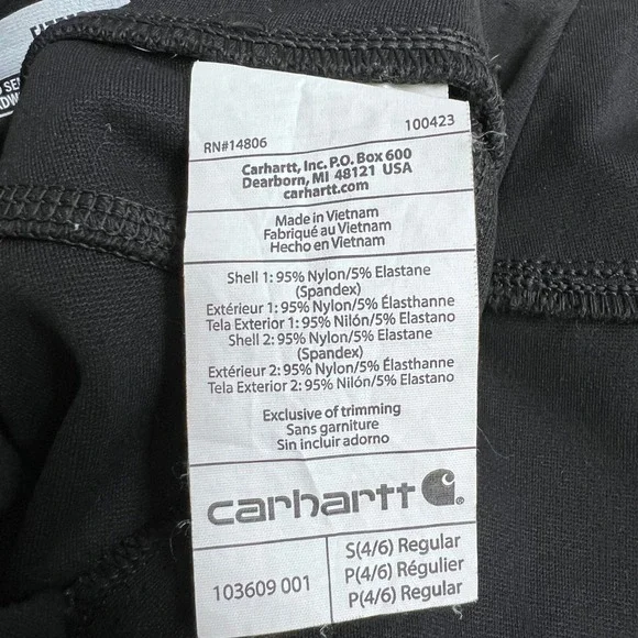 Carhartt Force Utility Leggings Women Size Small Fitted Black Cargo Pockets - Picture 4 of 12